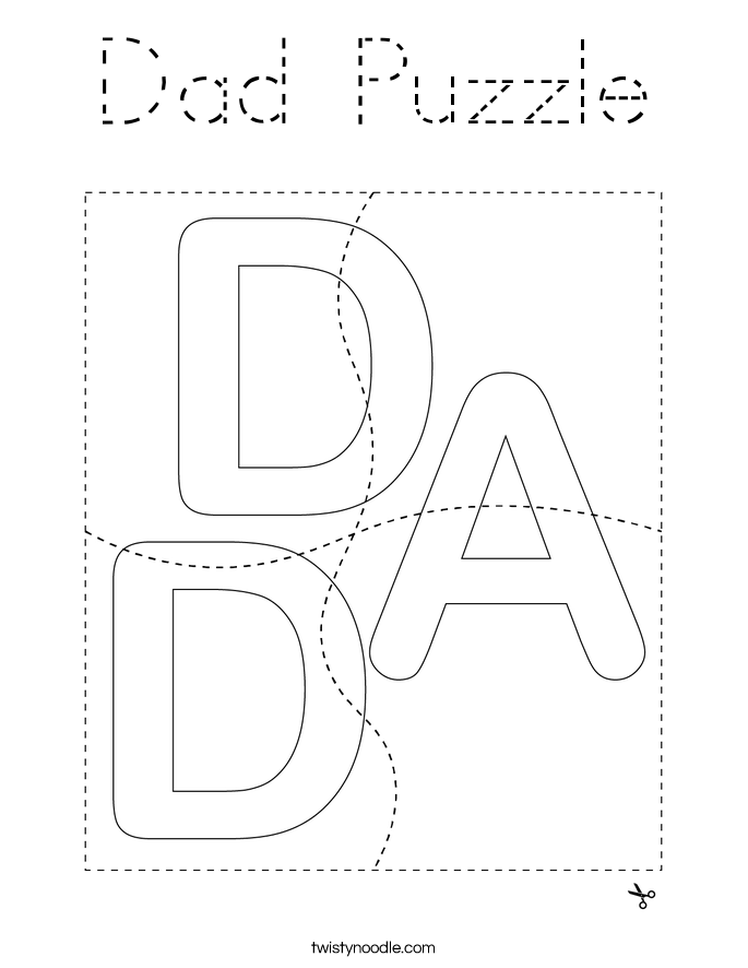 Dad Puzzle Coloring Page