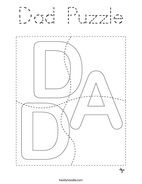 Dad Puzzle Coloring Page