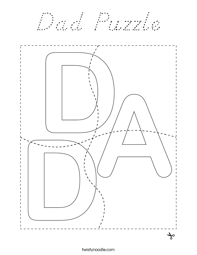 Dad Puzzle Coloring Page