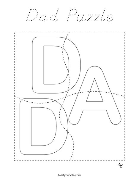 Dad Puzzle Coloring Page