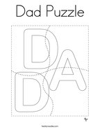 Dad Puzzle Coloring Page