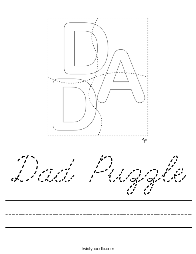 Dad Puzzle Worksheet