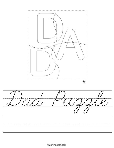Dad Puzzle Worksheet