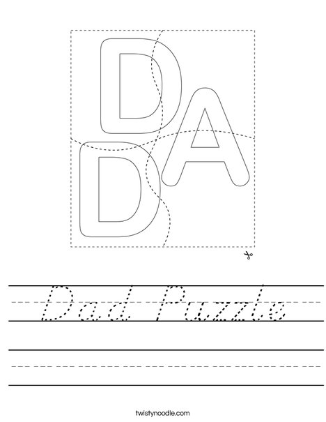 Dad Puzzle Worksheet