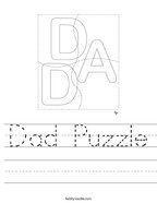 Dad Puzzle Handwriting Sheet