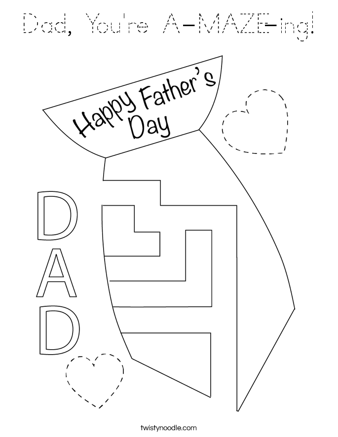 Dad, You're A-MAZE-ing! Coloring Page