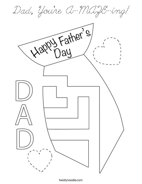 Dad, You're Amazing! Coloring Page