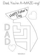 Dad, You're A-MAZE-ing! Coloring Page