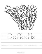 Daffodils Handwriting Sheet