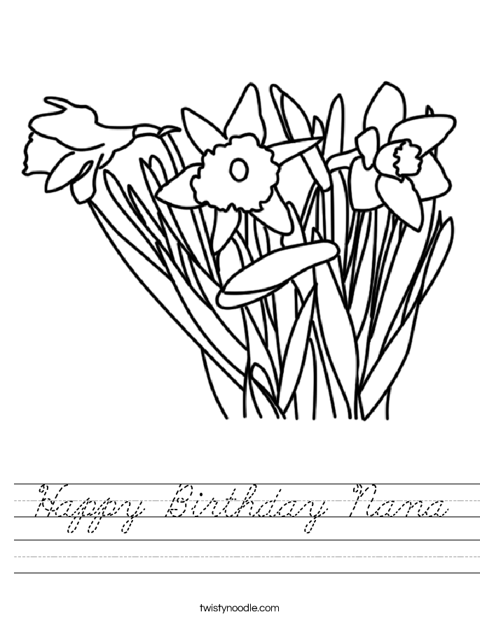 Happy Birthday Nana Worksheet