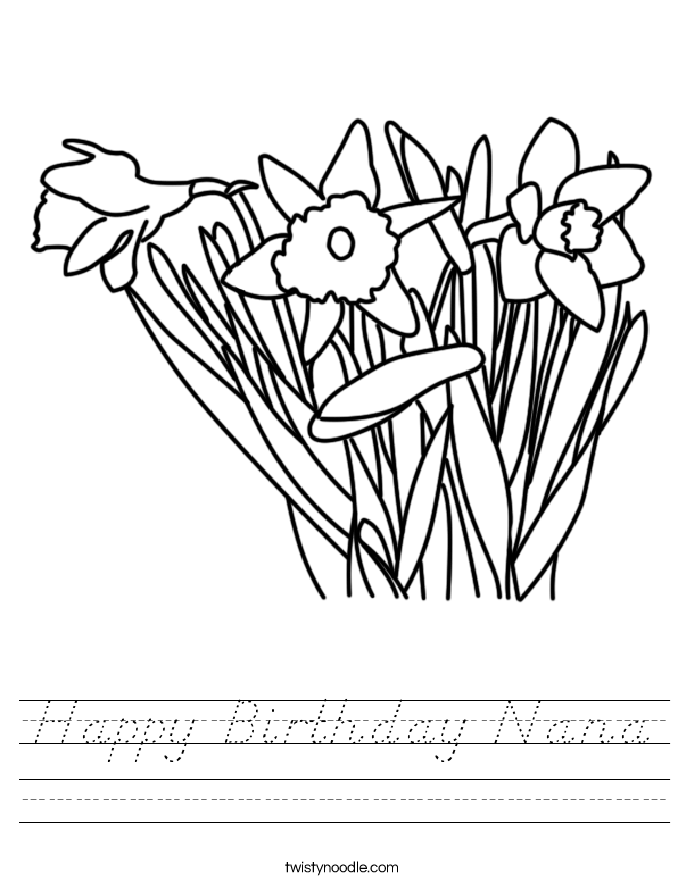 Happy Birthday Nana Worksheet