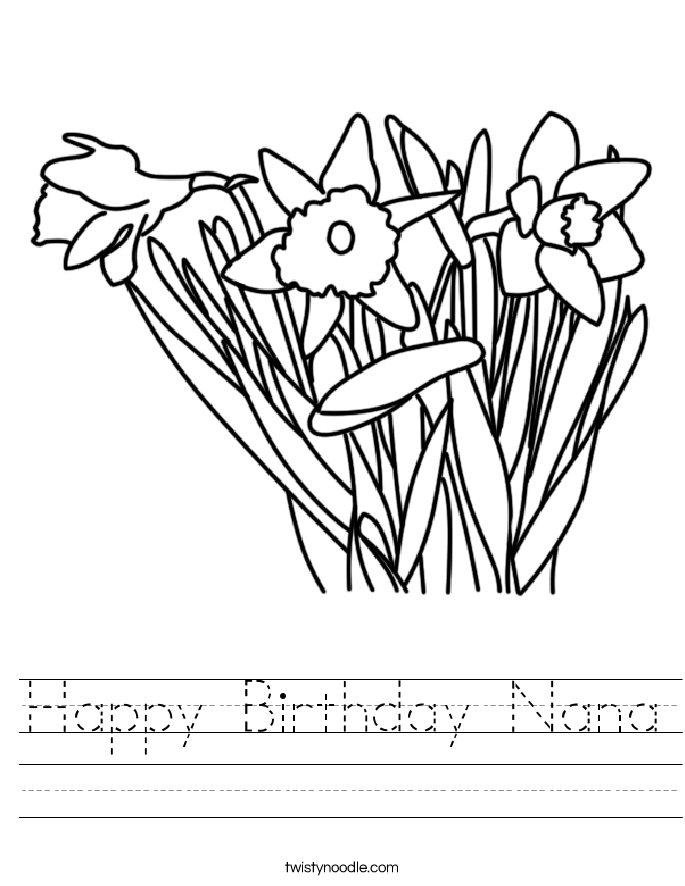 Happy Birthday Nana Worksheet