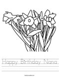 Happy Birthday Nana Worksheet