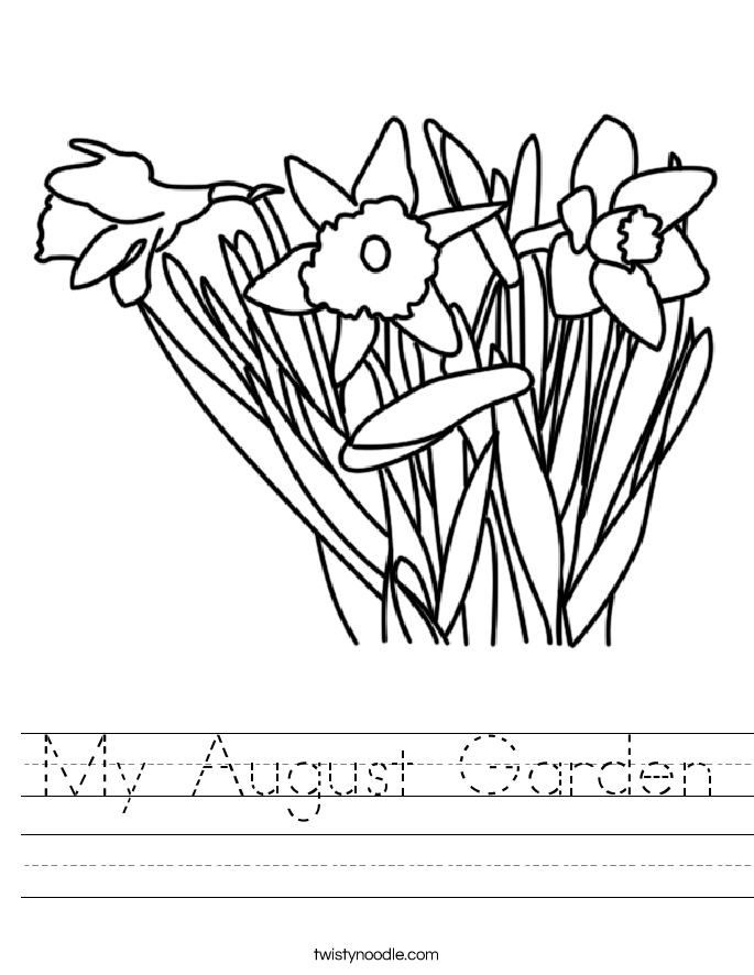 My August Garden Worksheet