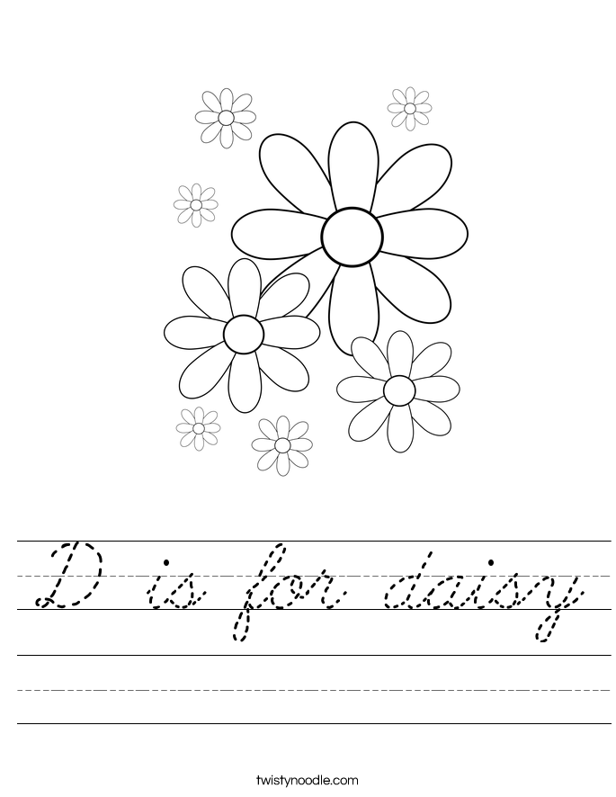 D is for daisy Worksheet