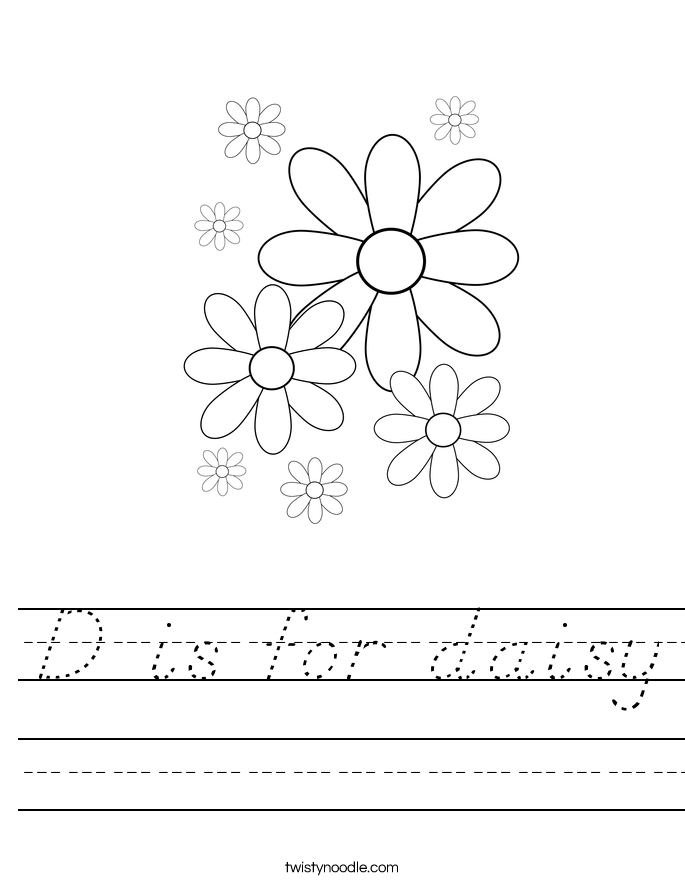 D is for daisy Worksheet