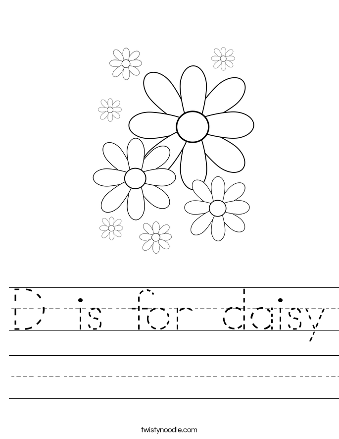 D is for daisy Worksheet