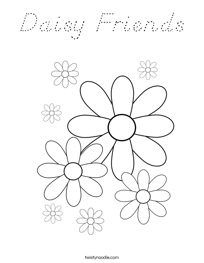 Daisy Friends Coloring Page