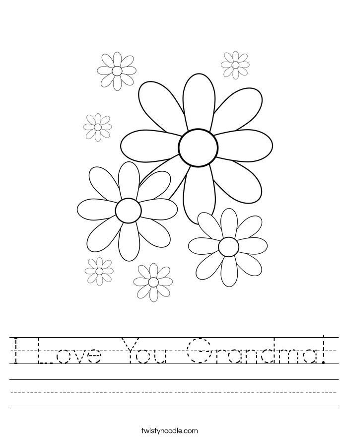 I Love You Grandma! Worksheet