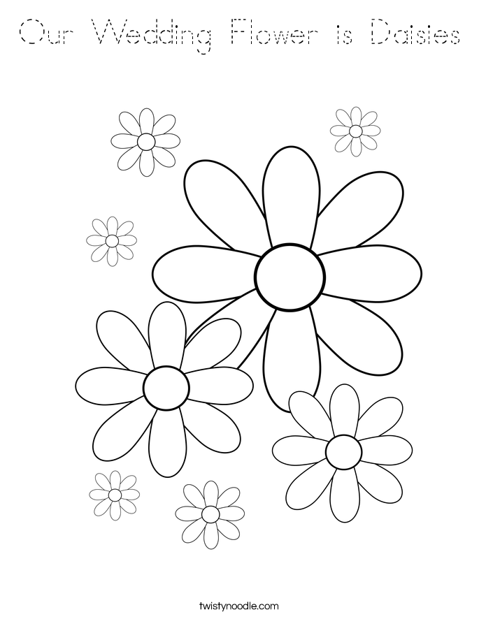Our Wedding Flower is Daisies Coloring Page