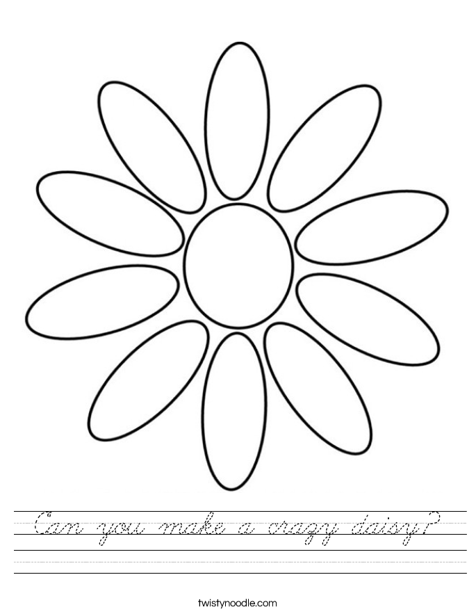 Can you make a crazy daisy? Worksheet