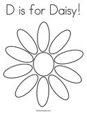 D is for Daisy Coloring Page