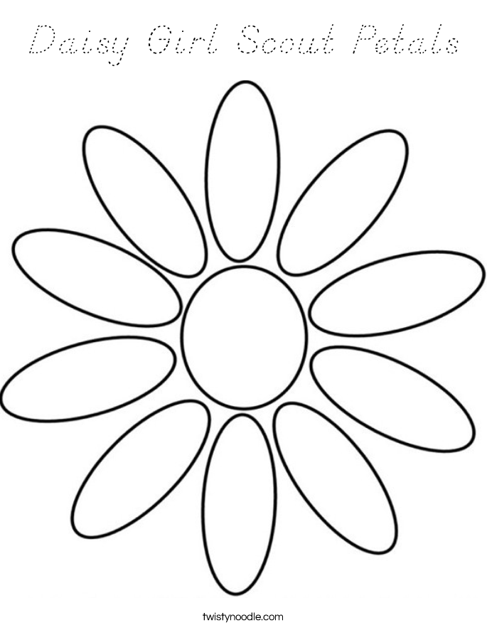 Daisy Girl Scout Petals Coloring Page