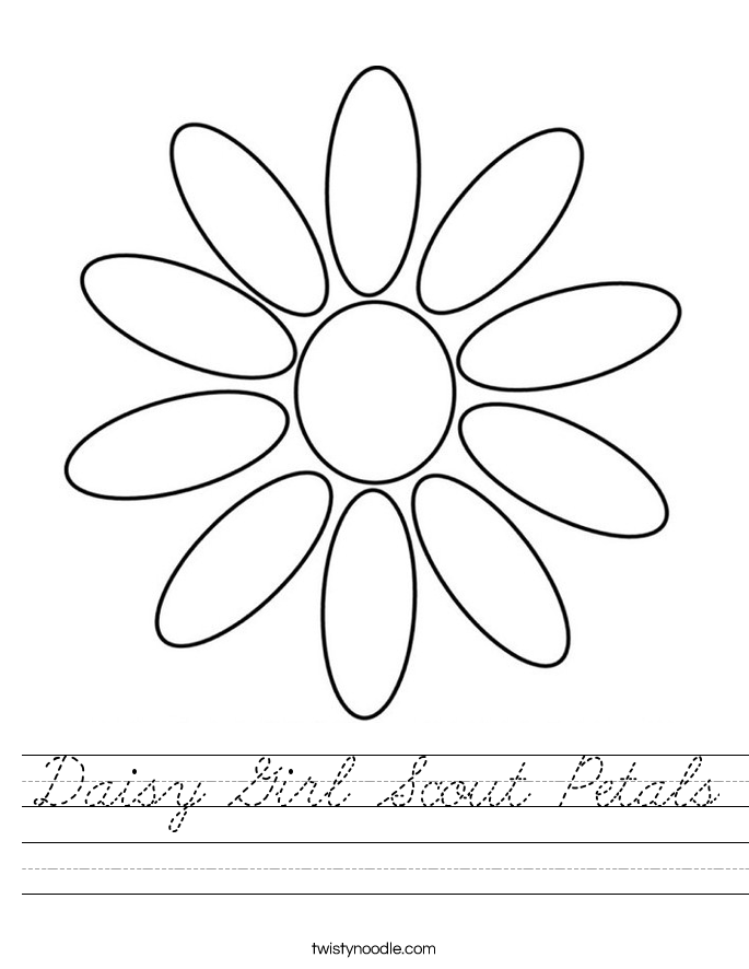 Daisy Girl Scout Petals Worksheet