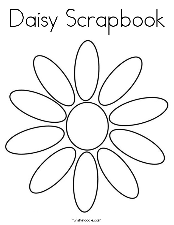 Daisy Scrapbook Coloring Page