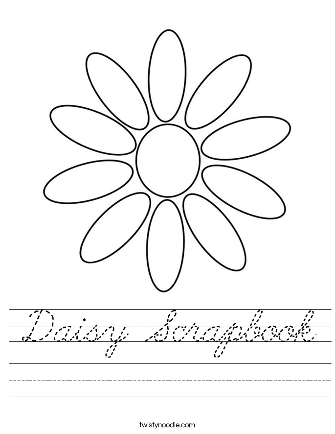Daisy Scrapbook Worksheet