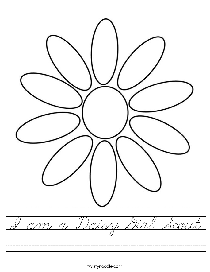 I am a Daisy Girl Scout Worksheet