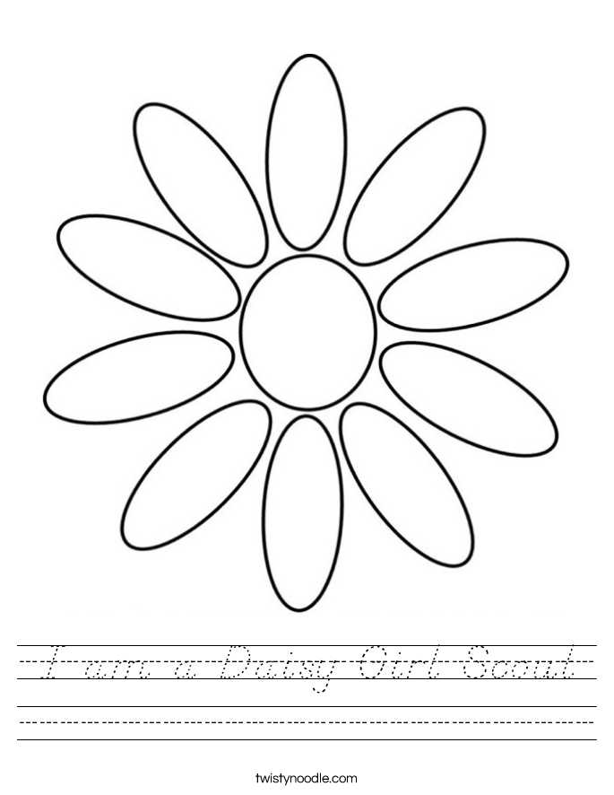 I am a Daisy Girl Scout Worksheet