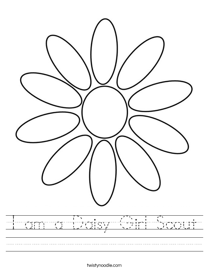 I am a Daisy Girl Scout Worksheet