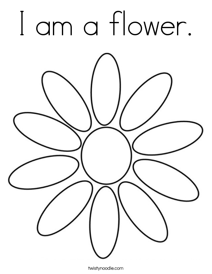 I am a flower. Coloring Page