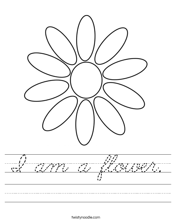 I am a flower. Worksheet