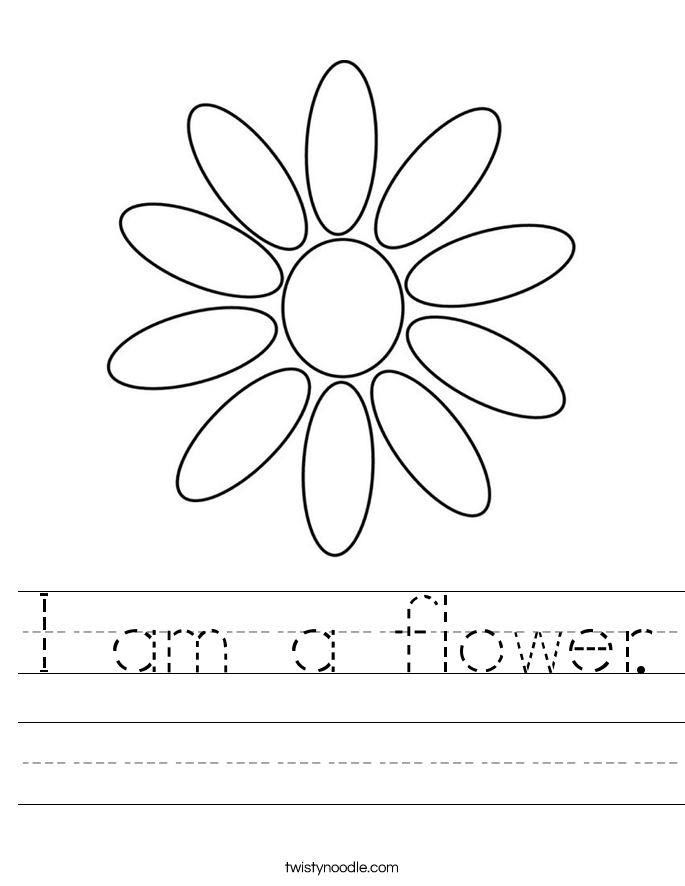 I am a flower. Worksheet