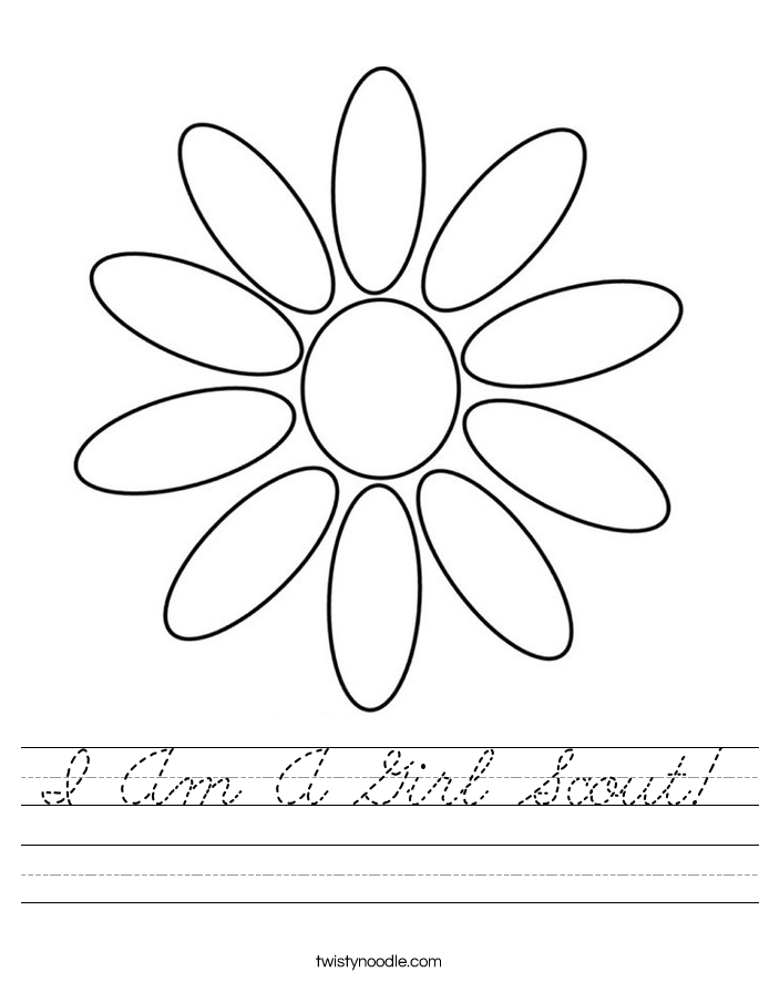 I Am A Girl Scout! Worksheet