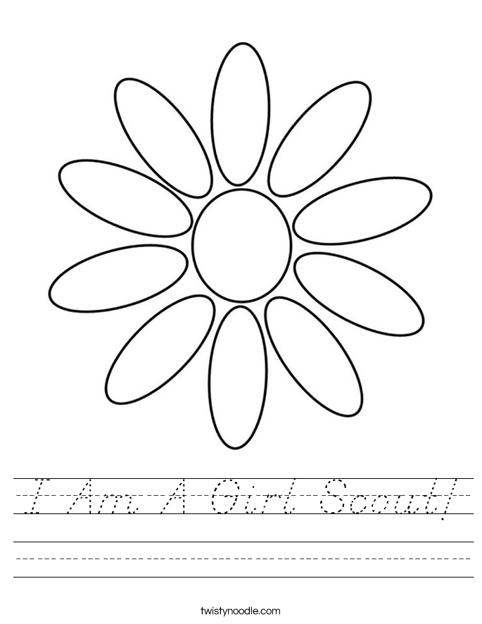 I Am A Girl Scout! Worksheet