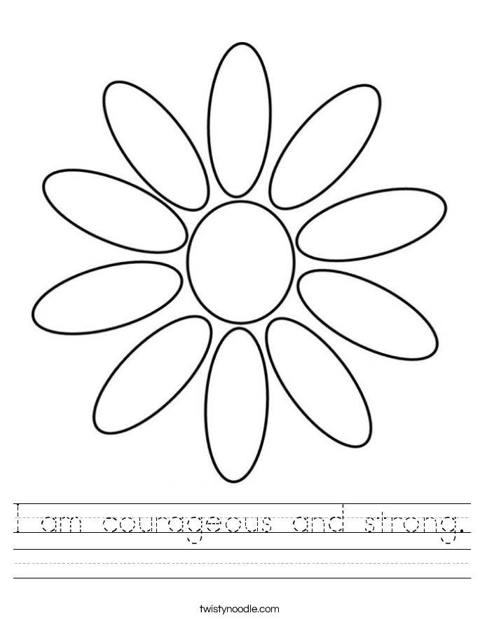 I am courageous and strong. Worksheet