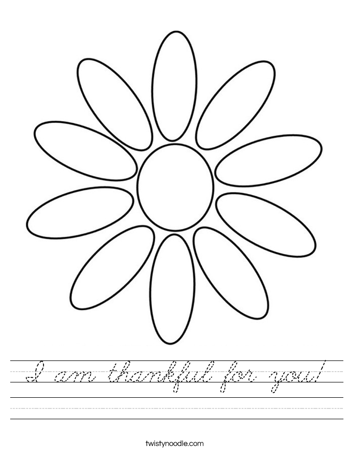 I am thankful for you! Worksheet