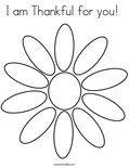 I am Thankful for you!  Coloring Page