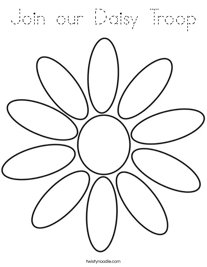 Join our Daisy Troop Coloring Page