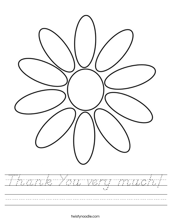 Thank You very much! Worksheet