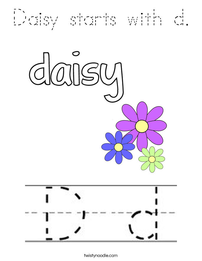 Daisy starts with d. Coloring Page