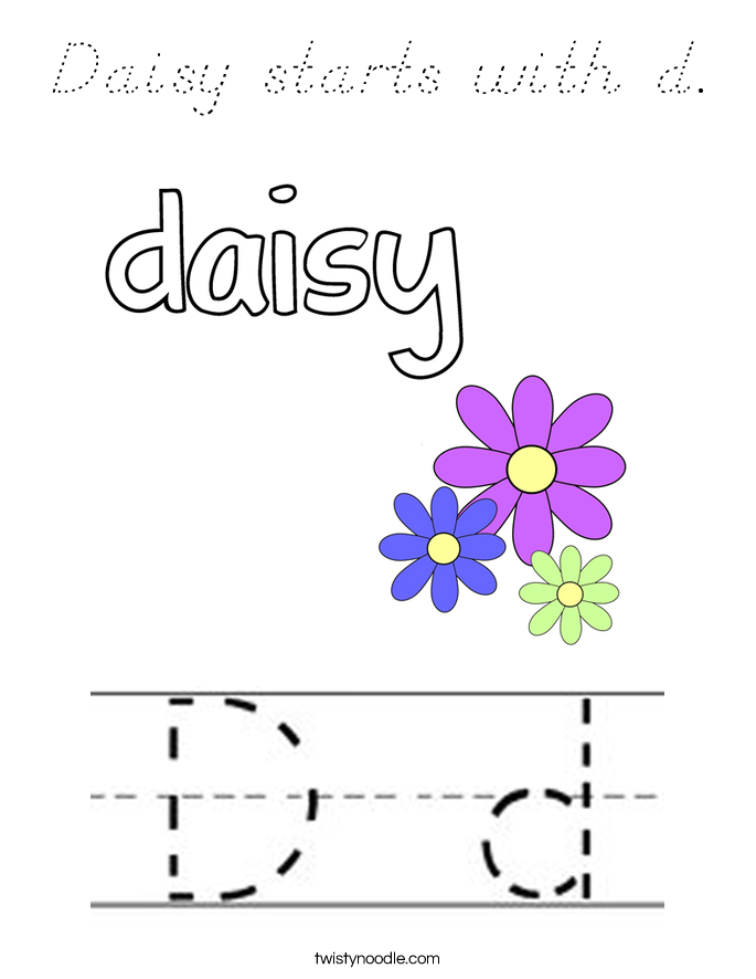 Daisy starts with d. Coloring Page
