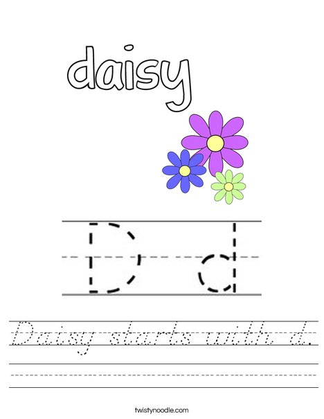 Daisy starts with d. Worksheet