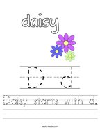 Daisy starts with d Handwriting Sheet