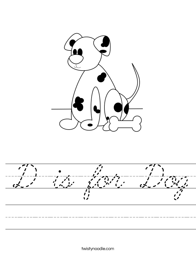 D is for Dog Worksheet