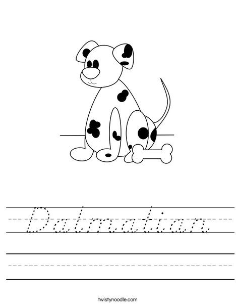 Dalmatian Worksheet