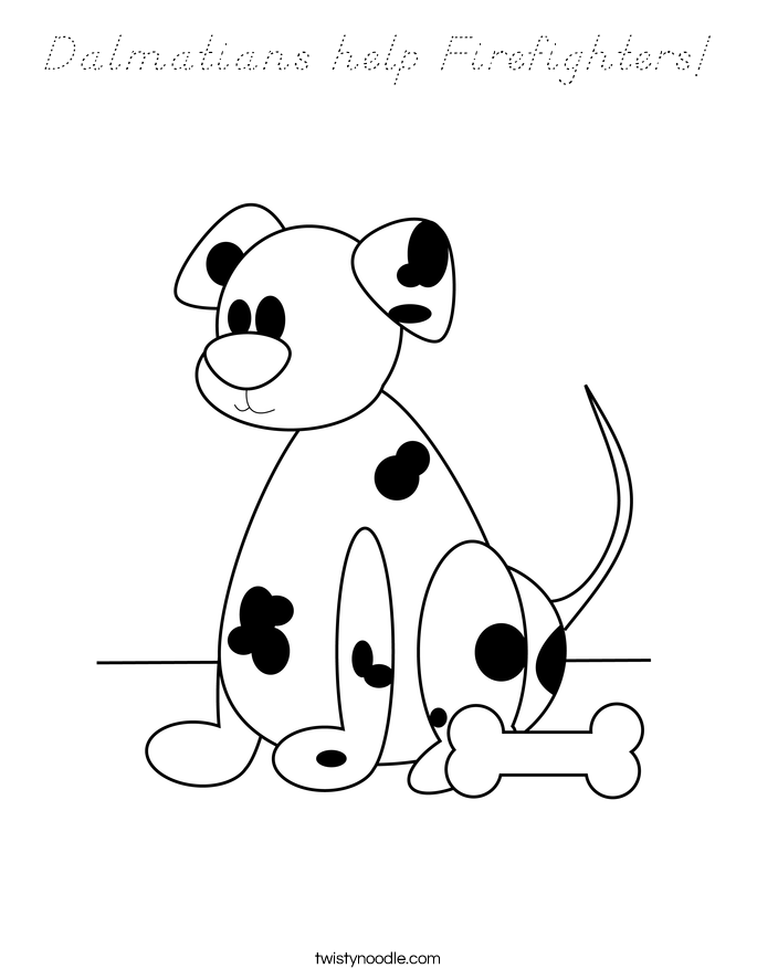 Dalmatians help Firefighters! Coloring Page